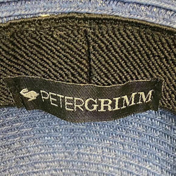 PETER GRIMM Women's Sun Hat Sz OS Blue Summer Nautical Cruise Ship Cabana Beachy - Picture 6 of 10